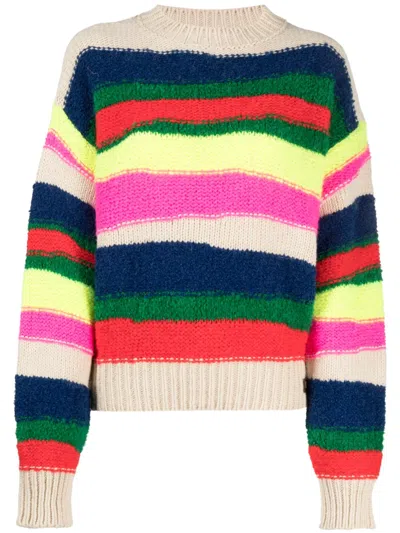 DSQUARED2 HORIZONTAL-STRIPE CHUNKY-KNIT JUMPER