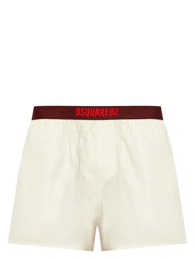 Dsquared2 Horror Logo-embroidered Boxers In Neutrals