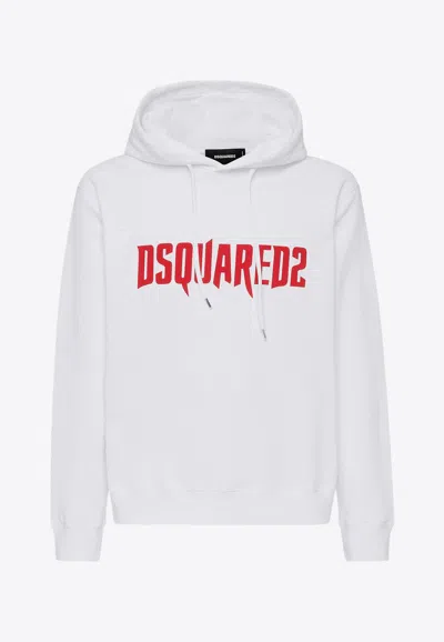 Dsquared2 White Cotton Hoodie
