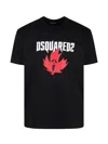 Dsquared2 Black Crewneck T-shirt Witrh Screaming Maple In Black