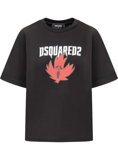 Dsquared2 Horror Maple Leaf-print T-shirt In Black