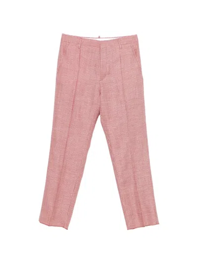 Dsquared2 Houndstooth-pattern Pressed-crease Trousers In Red