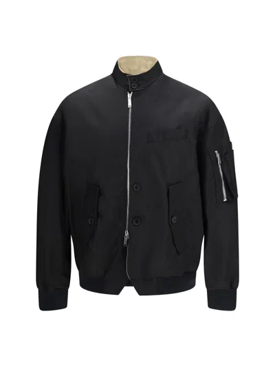Dsquared2 Hybrid Bomber Jacket In Black