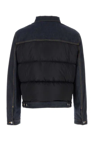 Dsquared2 Hybrid Puffer Jean Jacket In Black