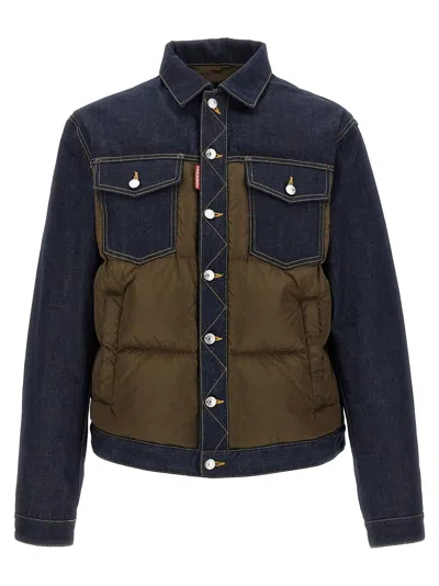 DSQUARED2 HYBRID PUFFER-JEANS PUFFER JACKETS MULTICOLOR