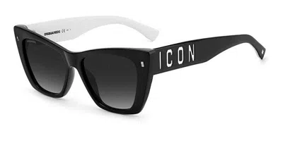Dsquared2 Icon 0006/s 80s/9o Women's Sunglasses Black Size 53