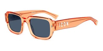 Dsquared2 Icon 0009/s L7q/ku Men's Sunglasses Orange Size 50