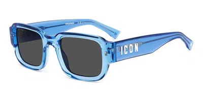 Dsquared2 Icon 0009/s Pjp/ir Men's Sunglasses Blue Size 50