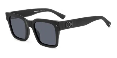 Dsquared2 Icon 0010/s 003/ir Men's Sunglasses Black Size 51 In Gray