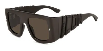 Dsquared2 Icon 0024/s Yz4/70 Men's Sunglasses Brown Size 54 In Black