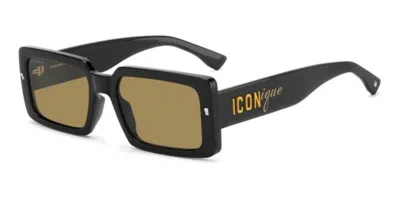 Dsquared2 Icon 0029/s 71c/70 Men's Sunglasses  Size 55 In Black