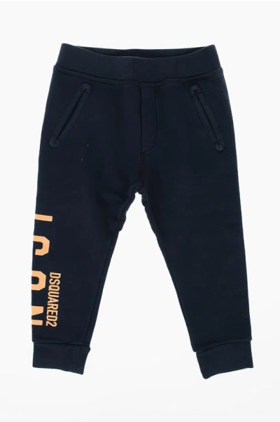 Dsquared2 Babies' Icon 3 Pockets Joggers With Side-print Logo In Blue