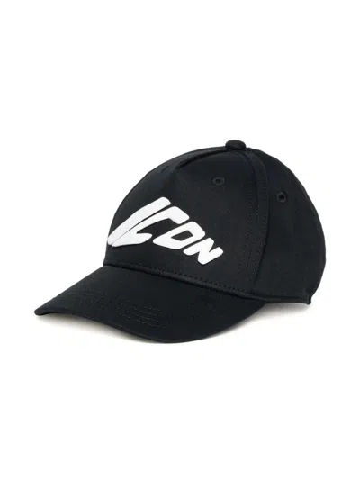 Dsquared2 Babies' Icon Appliqué Cap In Schwarz
