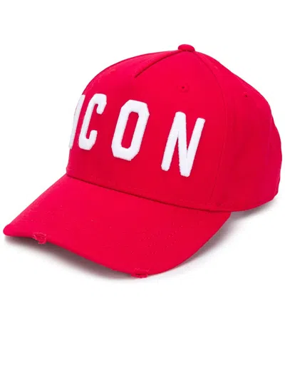 Dsquared2 Icon Embroidered-logo Baseball Cap In Red