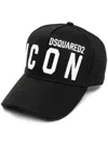Dsquared2 D-squared2 Mans Black Cotton Gabardine Cap With Logo In Black