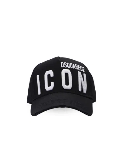 DSQUARED2 DSQUARED2 ICON LOGO EMBROIDERED DISTRESSED BASEBALL CAP