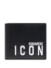 Dsquared2 Icon Bi-fold Wallet In Nero+bianco