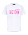 Dsquared2 Icon Blur Print Cotton Crew-neck T-shirt In White