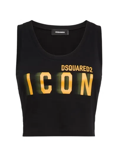 Dsquared2 Icon Blur Cropped Tank Top In Brown