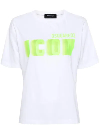 Dsquared2 Icon Blur Easy Fit Tee Clothing In White