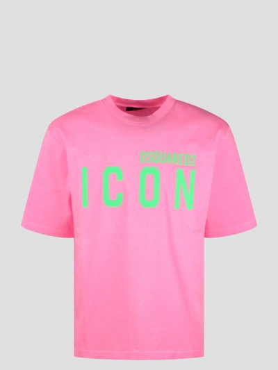 Dsquared2 Icon Blur Loose Fit T-shirt In Pink