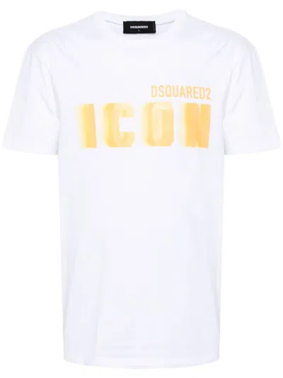 Dsquared2 Icon Blur-print Cotton T-shirt In White