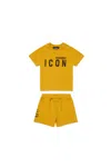 Dsquared2 Icon Branded Short Pajamas In Yellow