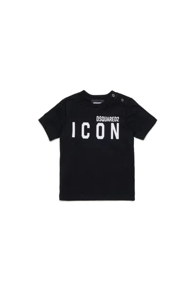 Dsquared2 Babies' Icon Branded T-shirt In Black
