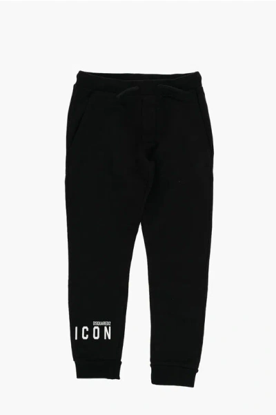Dsquared2 Icon Brushed Cotton Joggers With 2 Pockets In Black