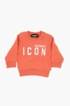 Dsquared2 Icon Brushed Cotton Sweatshirt With Contrasting Logo In Brown