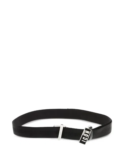 Dsquared2 Icon Charm Belt In Black