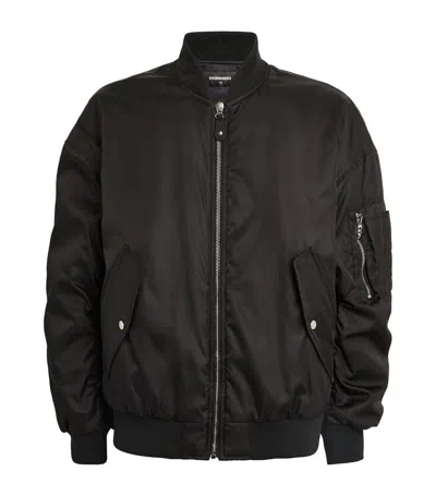 Dsquared2 Icon Clubbing Bomber Jacket In Black