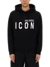 Dsquared2 Icon Logo Black Sweatshirt With Classic Hood