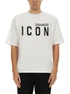 Dsquared2 White Crewneck T-shirt With Maxi Logo Print On The Front In White