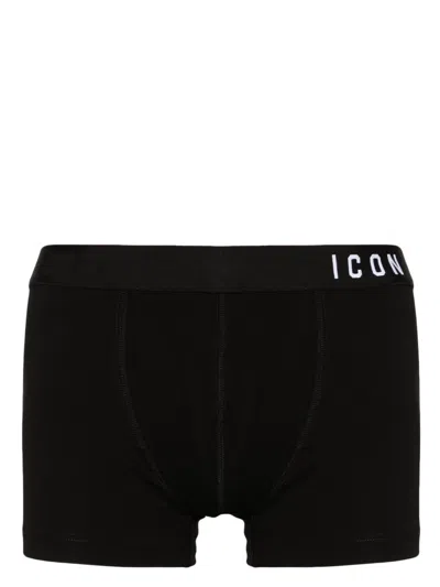 Dsquared2 Icon Cotton-blend Trunks In Black