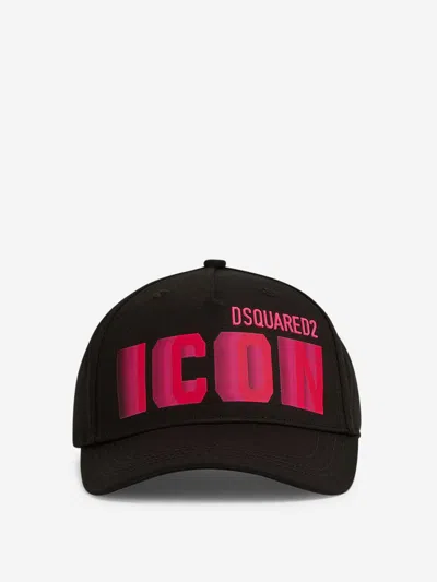 Dsquared2 Icon Cotton Cap In Black