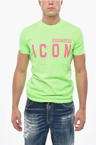 Dsquared2 Icon Cotton Crew-neck T-shirt With Print In Green