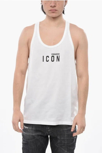 Dsquared2 Icon Cotton Crew-neck Tank Top In White
