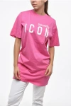 Dsquared2 Icon Cotton Easy Tee Dress With Print In Animal Print