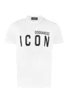 Dsquared2 White Crewneck T-shirt With Maxi Logo Print On The Front In White