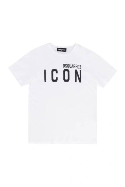 Dsquared2 Kids' Icon Cotton T-shirt In White