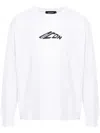 Dsquared2 White Long Sleeve T-shirt With Contrasting Icon Print In Cotton Man In White