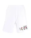 Dsquared2 Icon Cotton Track Shorts In White