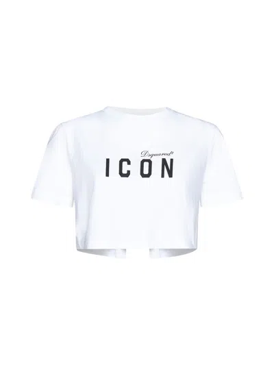 Dsquared2 Icon Cropped T-shirt In White