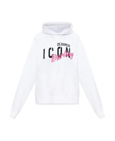 Dsquared2 Icon Darling Cool Cotton Hoodie In White