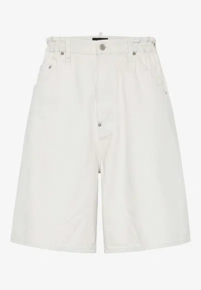 Dsquared2 Denim Shorts In Beige