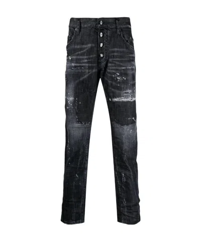 Dsquared2 Icon Distressed-effect Skinny Jeans In Black