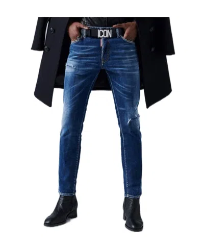 Dsquared2 Icon Distressed Skinny Jeans In Blue