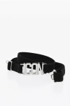 Dsquared2 Icon Elastic Fabric Skinny Belt With Silver-tone Detail 15mm