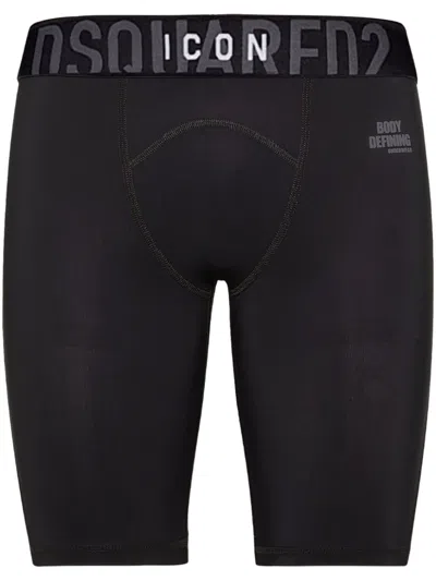 Dsquared2 Icon Elasticated-waist Shorts In Black